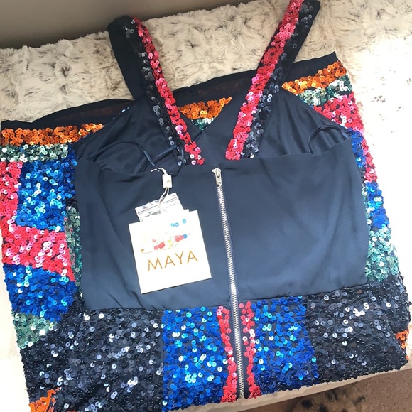 Maya Multi-Colored Geometric Sequin Dress - Picture 4 of 8